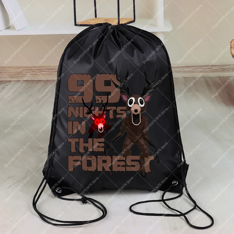 حقيبة ظهر برباط من Game 99 Nights in The Forest للبالغين والأطفال، حقيبة تخزين لطيفة على شكل رسوم كرتونية، ملحقات غير رسمية، حقيبة بسلسلة هدايا #3
