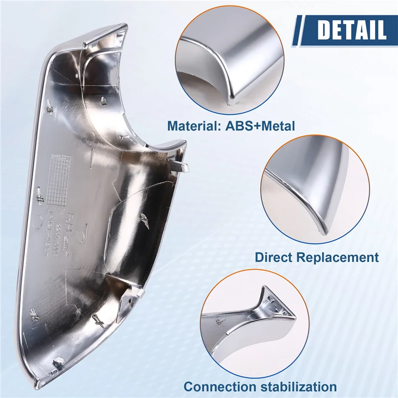 

1Pair Car Side Door Wing Rearview Mirrors Lower Cover Holder For Tesla Model 3 2017 -2022 Chrome 2287.3005 2287.3006