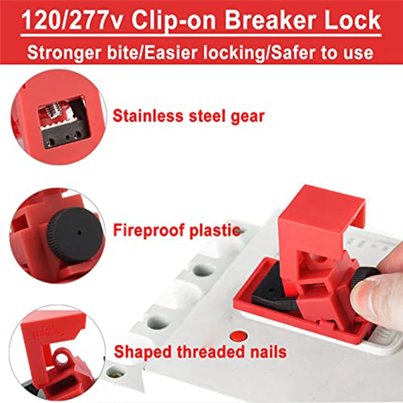 1 Set Electrical Lockout Tagout Kit Red For Great Addition To Machinery, Electrical Equipment, Industrial Work, And More.