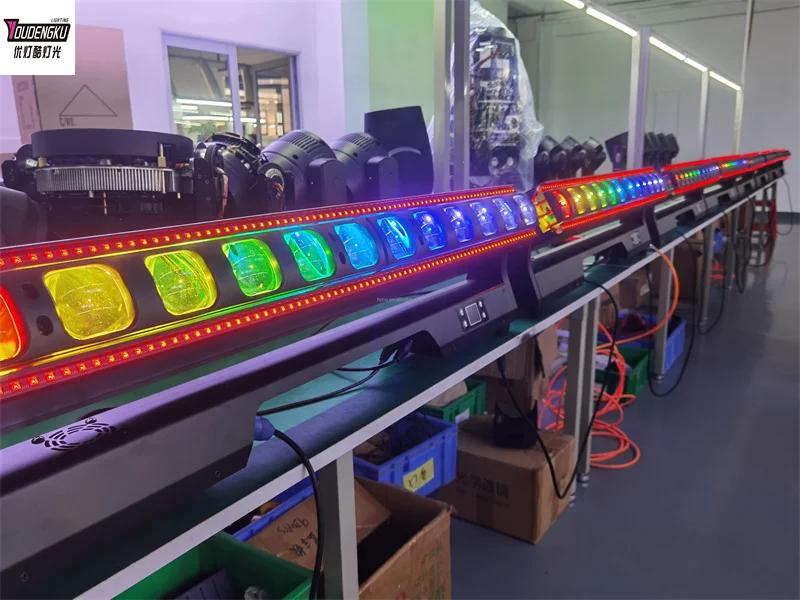 

6pcs 12x40w rgbw moving head light 500w Rotating narrow beam 4 in 1 led bar dj zoom wash dmx stage lighting equipment