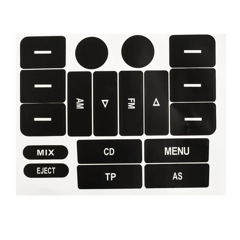 Radio Button Repair Sticker Decals Car FM Radio Button Repair Decals Stickers For Golf MK5 & For Passat Car Accessories Black