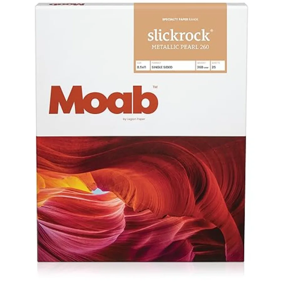 

Slickrock Metallic Pearl 260 Fine Art Archival Inkjet Paper Glossy White Medium Weight 260gsm 8.5 x 11 inches 25 sheets