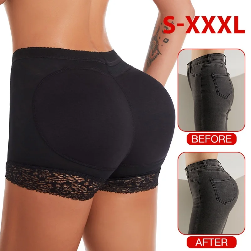 

Women Hip Pads Fake Ass Lace Panties Butt Lifter Hips Enhancer Booty Buttocks Trimmer Waist Trainer Shapewear Body Shaper Shorts