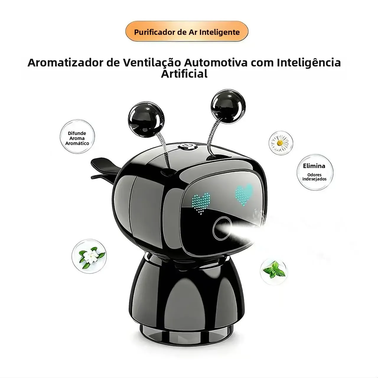 Difusor de Perfume Inteligente para Saída de Ar Automotivo com Acionamento Automático, Novo Estilo Primavera-Verão, Fragrância Duradoura e Eliminador de Odores