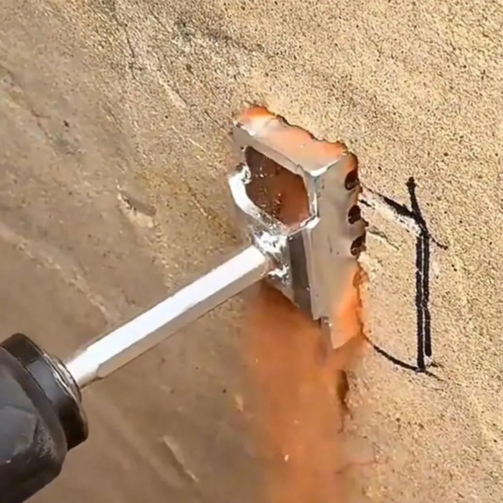 قطع سريع ثقب مربع القاطع لكمة مربع التعامل مع 4 حفر مربع المقبس الناخس مقبض دائري 2 حفر و 2 الأخاديد الشق #5