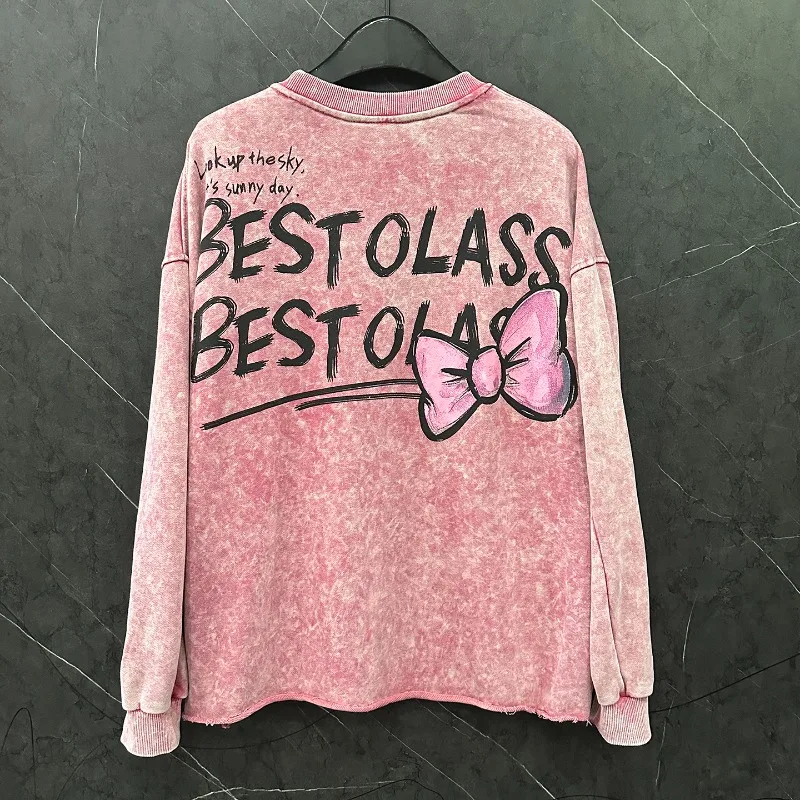 2025 Autumn Heavy Industry New Cute Age-Reducing Cartoon Crew Neck Sweatshirt Women's Loose Casual Style Versatile Top Sudaderas
