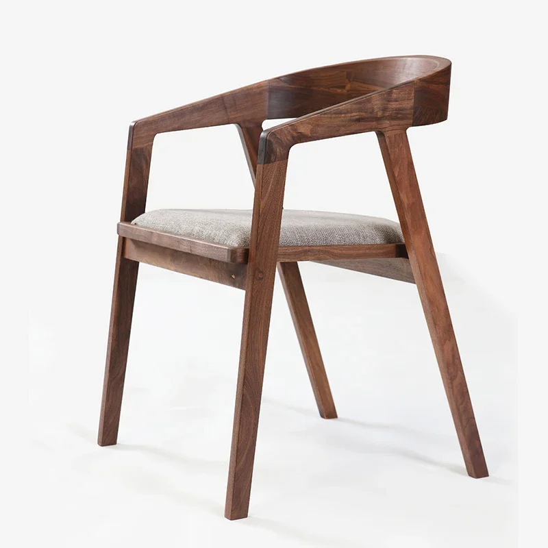 

A Antique solid wood fabric seats with armrests Wooden dining chairs for restaurants