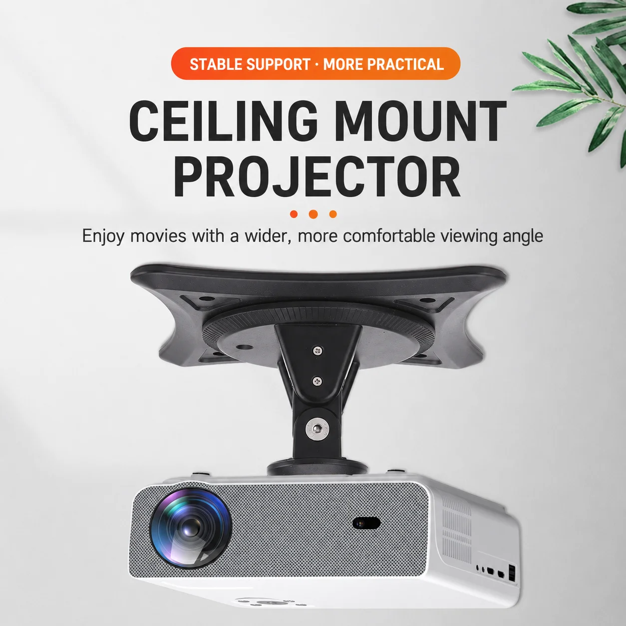 Projector Rotating Mount, Can Be Used on Desk or Ceiling, 360° Adjustable, 1/4 Universal Interface Small Projector Stand