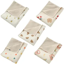 Waterproof Pure Cotton Baby Diaper Changing Mat 4 Layers Cotton Muslin Newborn Diaper Pad Reusable Changing Table Mat 65x50cm