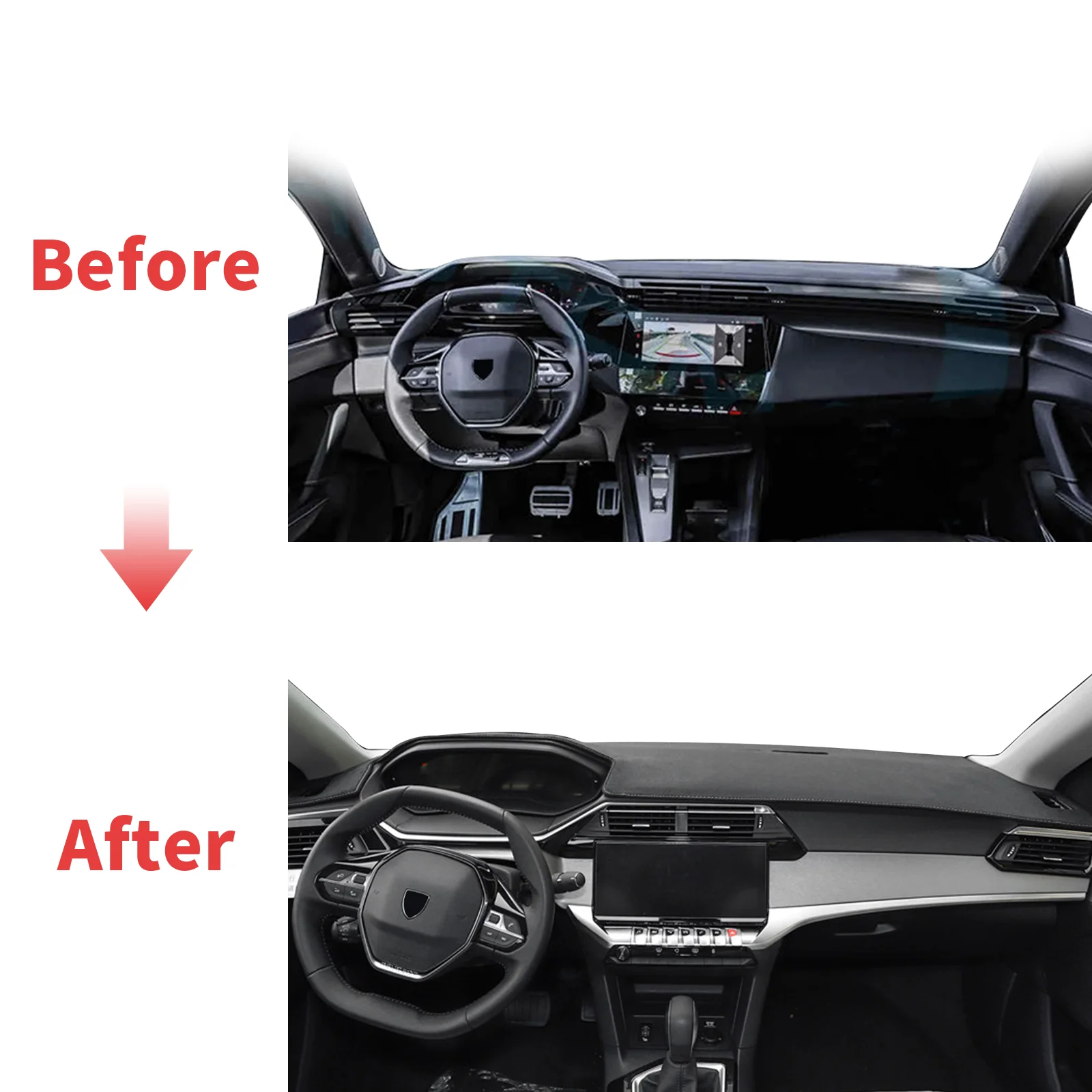 Fit for Peugeot 408 2025-2022 Fastback Dashmat Dashboard Cover Pad DashMat Sunshade Protective Carpet Car Accessories Leather