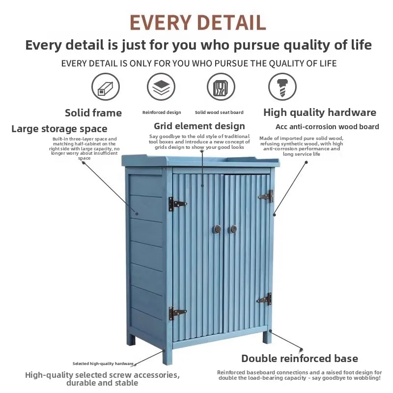 Outdoor small courtyard storage cabinet, rainproof, waterproof and sunscreen storage room, tool box, outdoor cabinet,