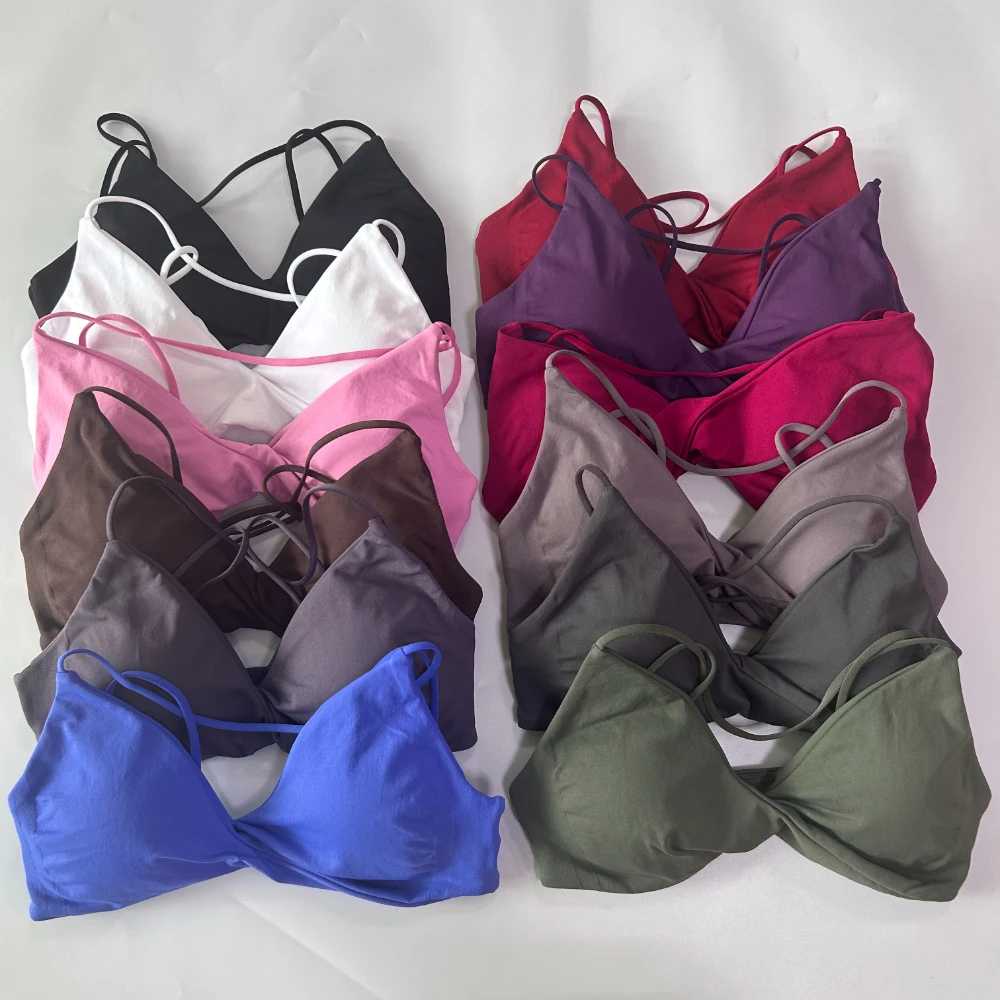 2-teiliges Set mit ausgestellten Leggings für Damen, Sport-BH mit Twist-Front, weite Yoga-Hose, nahtloses Yoga-Set, Trainingskleidung, Trainingsanzüge – Detail 18