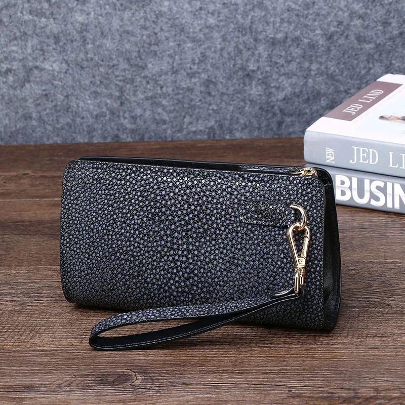 Clutch bag wallet men's briefcase High-quality real cowhide envelope Large capacity genuine leather men's bag