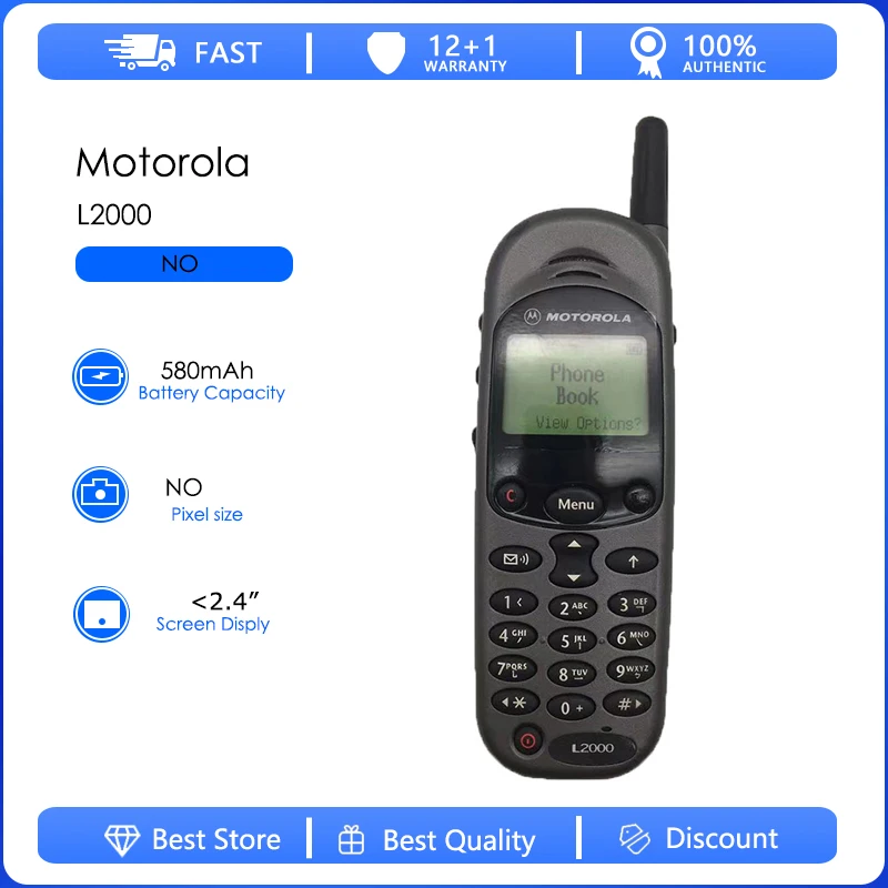 Motorola L2000 Reconditionn� - Batterie Amovible Originale L2000 1000mAh T�l�phone Portable Vente en Gros Livraison Gratuite Prise en Charge de l'Anglais Seulement