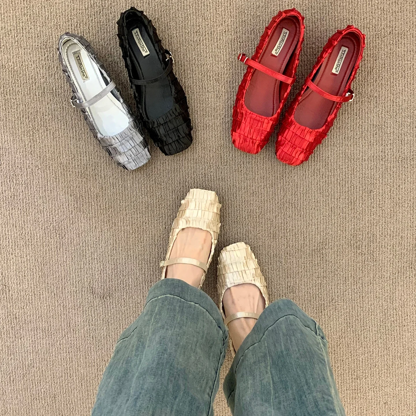 Туфли для увеличения роста, женские удобные и элегантные сабо на платформе, осенние балетки на плоской подошве, женская обувь Modis, свадебные криперы Fal