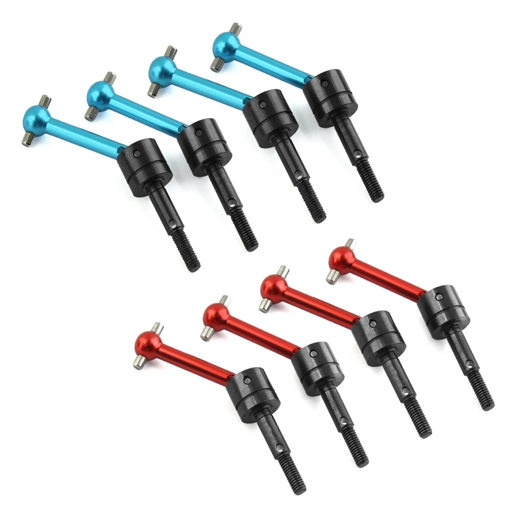 MACH-4Pcs Metal Universal Driveshaft CVD 53792 For Tamiya TT01 TT02 TT01D TT01E TA04 1/10 RC Car Upgrades Parts Accessories Blue
