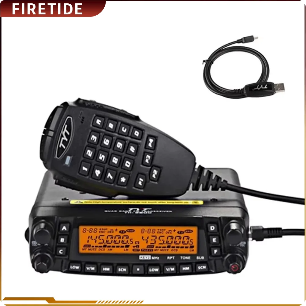 TYT TH-9800/TH-9800-USB Quad Band 50W Transceptor móvil de banda cruzada Radio para vehículo Estación base para aficionados Negro