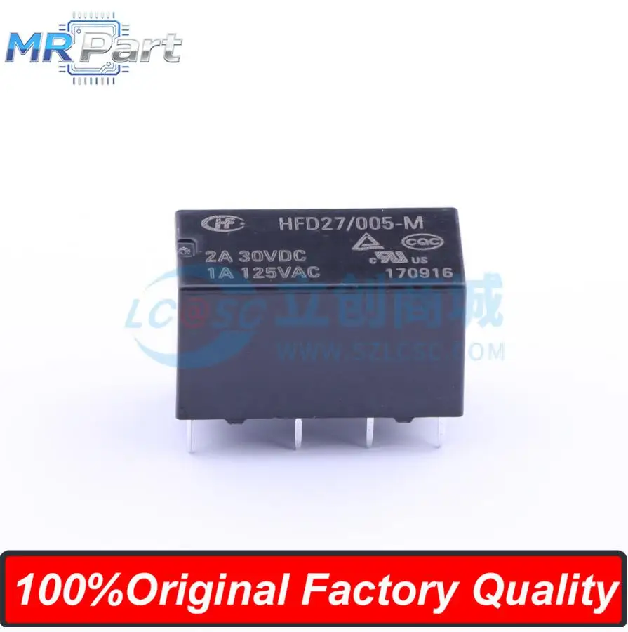 5Pieces HFD27/005-M Ultra-small 5V Signal Relay DC5V Two-group Conversion Double Pole Double Throw 1A 125VA 60W