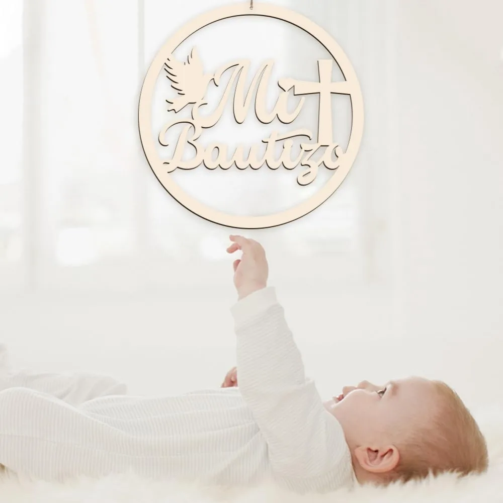 Mi Bautizo Wooden Sign Baby Shower Supplies Wood Letters Sign Decorations Photo Booth Mi Bautizo Baby Shower for Baby Shower