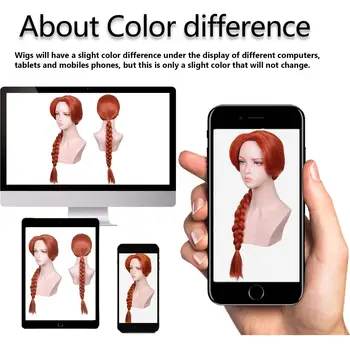 女士合成長辮子紅棕色假髮,菲奧娜公主紅棕色電影假髮,適合萬聖節角色扮演派對 8 最佳銷售 公主假髮 - №3