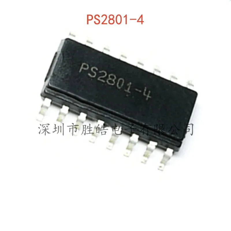 (10PCS)  NEW  PS2801-4  PS2801C-4  Four-Channel Optocoupler  SOP-16   PS2801-4   Integrated Circuit