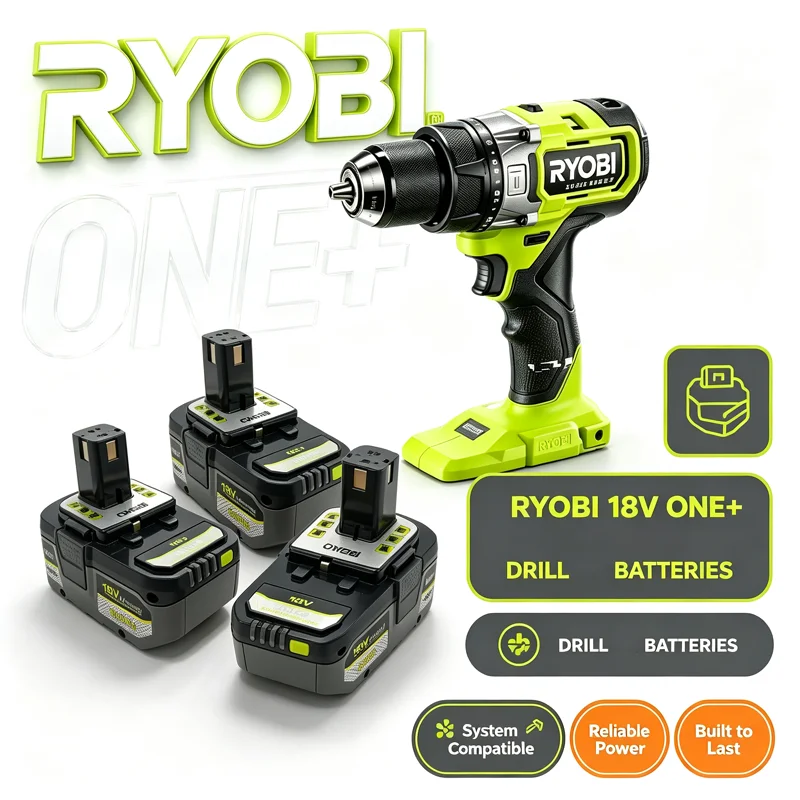 RYOBI ONE+ 18V 6/8.0Ah Replacement Battery For Hedge Trimmer Blower Vacuum Angle Grinder All‑Weather Outdoor Working Fast Charge