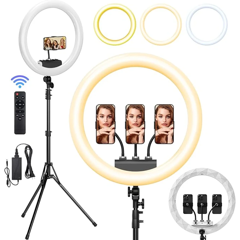 SH 18 Inch Selfie Ring Light LED Video Lamp With Tripod Stand Phone Clip For YouTube Live Light Photo Photography Studio