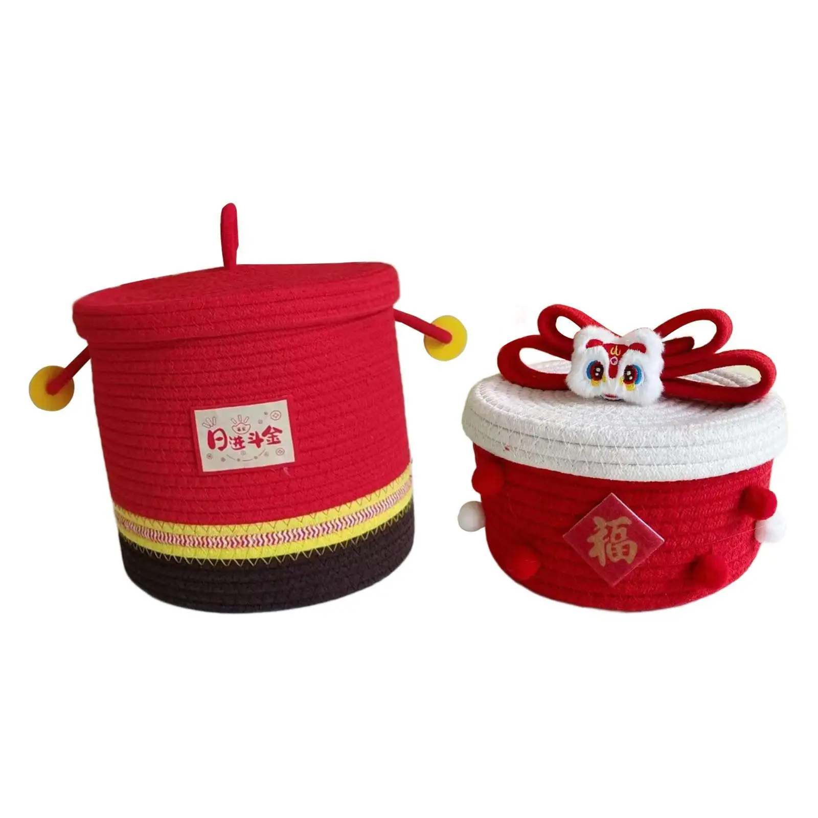 Rope Basket Multipurpose with Lid Decorative Toy Basket for Snacks Yarn Desk