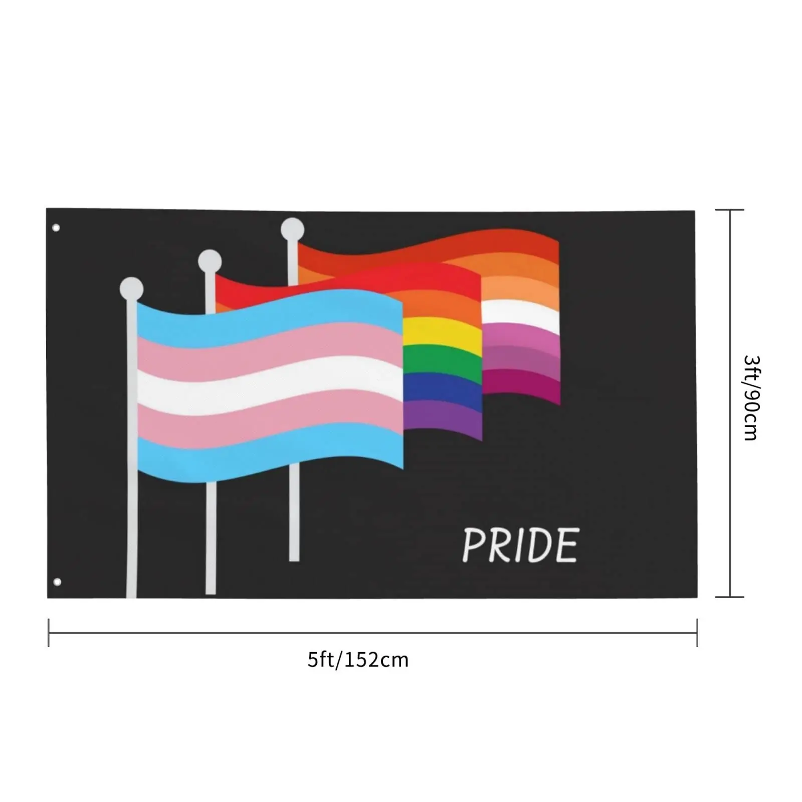 Flagnshow 100% Polyester Pride Month Gbtq Lesbian Transgender Gay Decorative Flags