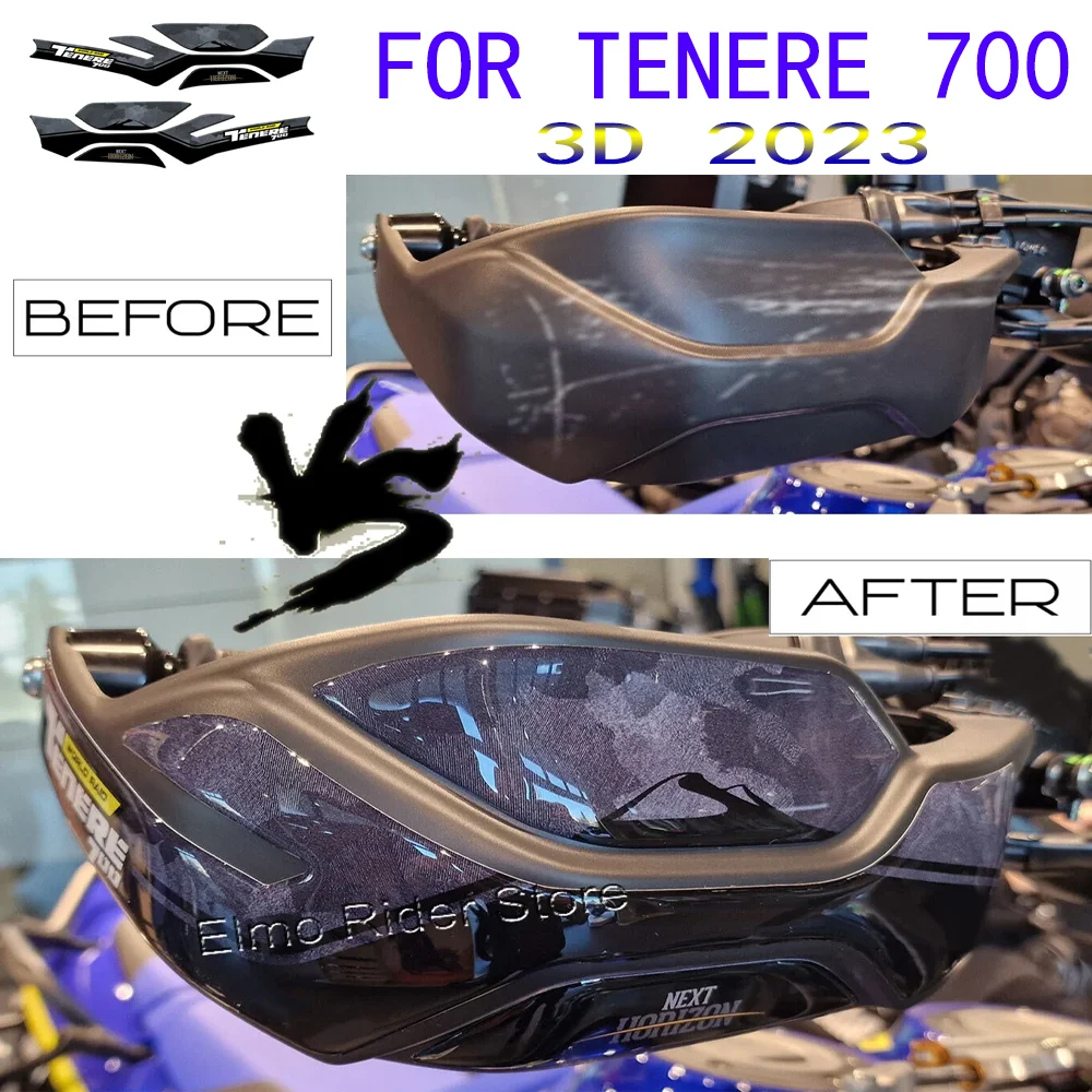 For Yamaha Tenere 700 2023 Accessories Motorcycle Handguard Sticker 3D Epoxy Resin Sticker  Tenere 700 World Raid 2023