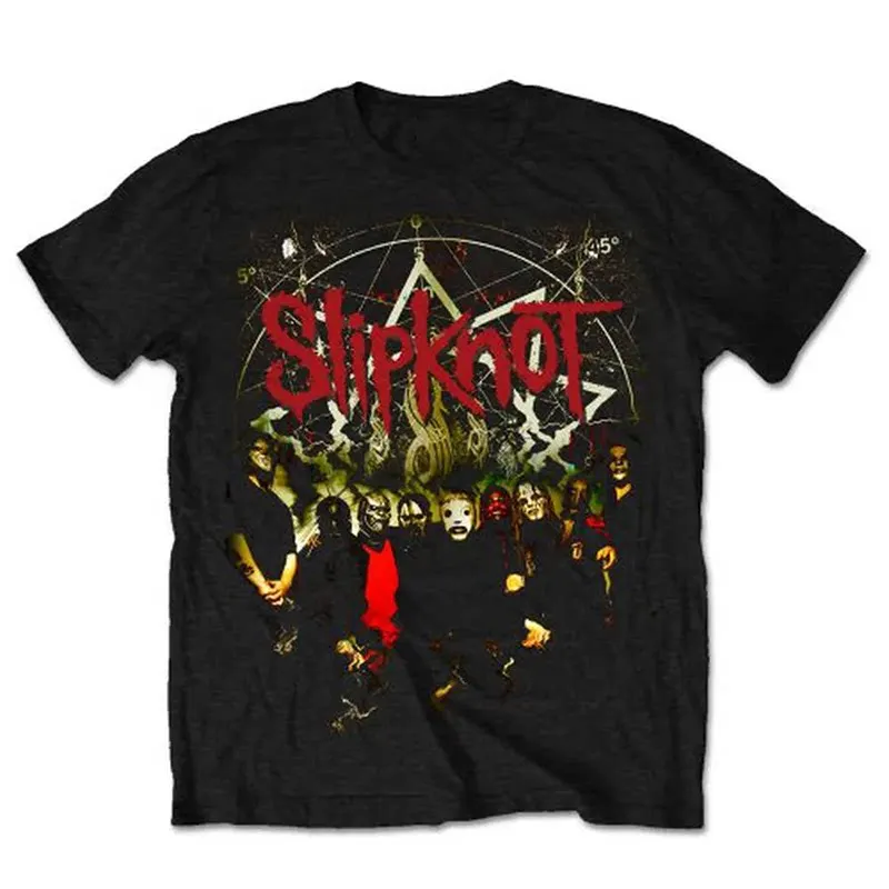 Comic-Stil Slipknot Rockband T-Shirt Baumwolle Grafik-Shirt Herren Damen Sommer Streetwear Top – Detail 3
