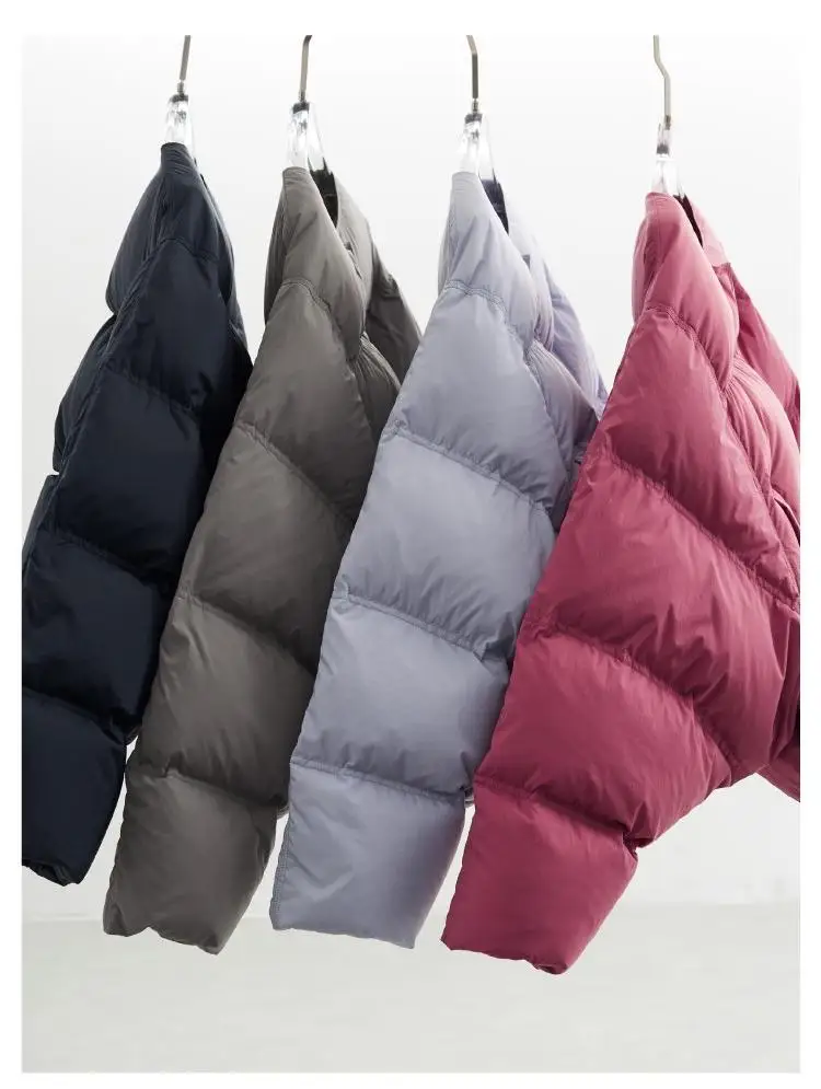 Collarless Short down Jacket, Petite Size, 90% White Duck down Puffer Jacket, Thickened Women's Coat