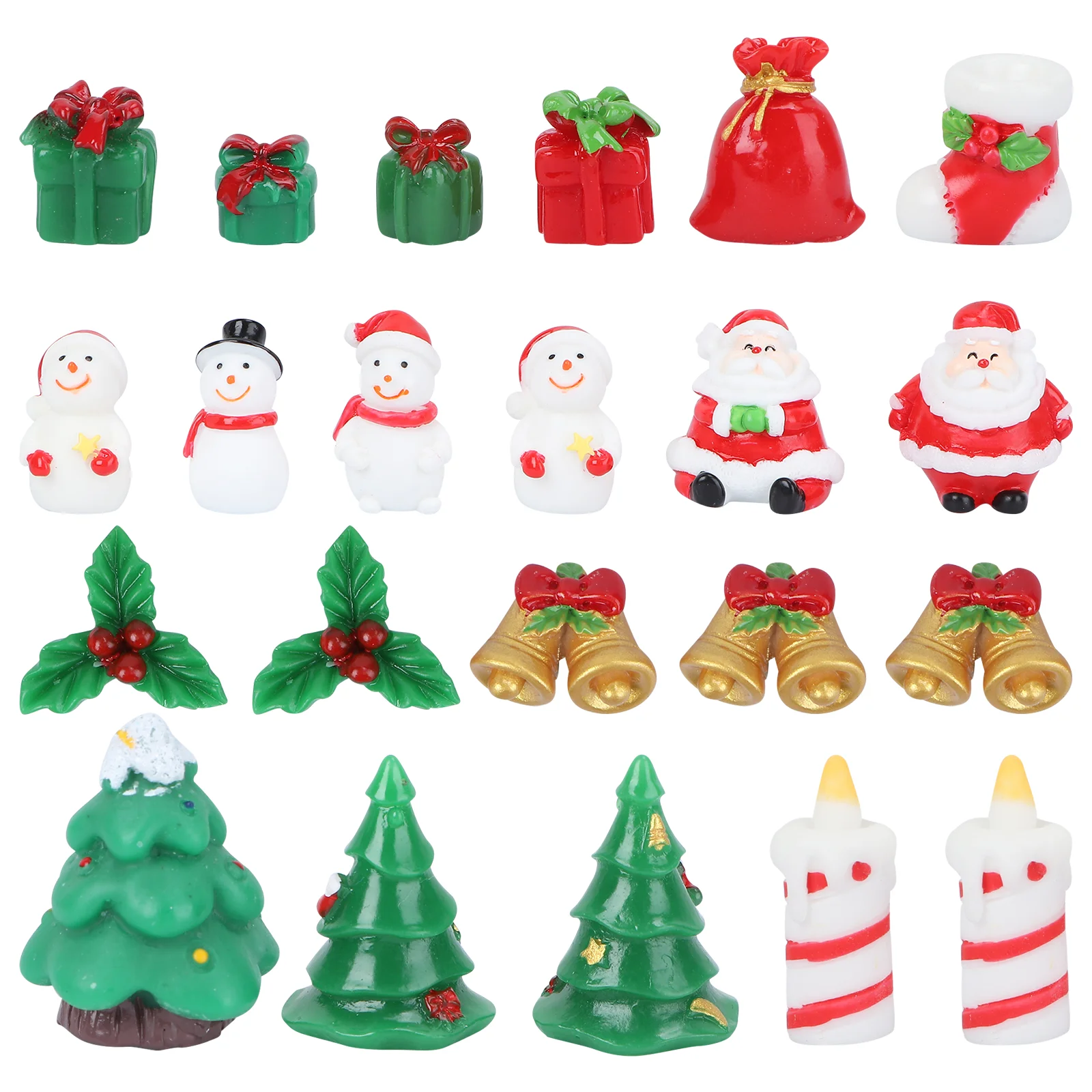 23 Pcs Small Decorative Gardening Miniature Landscape Accessory Christmas Resin Ornament Gadgets Stylish