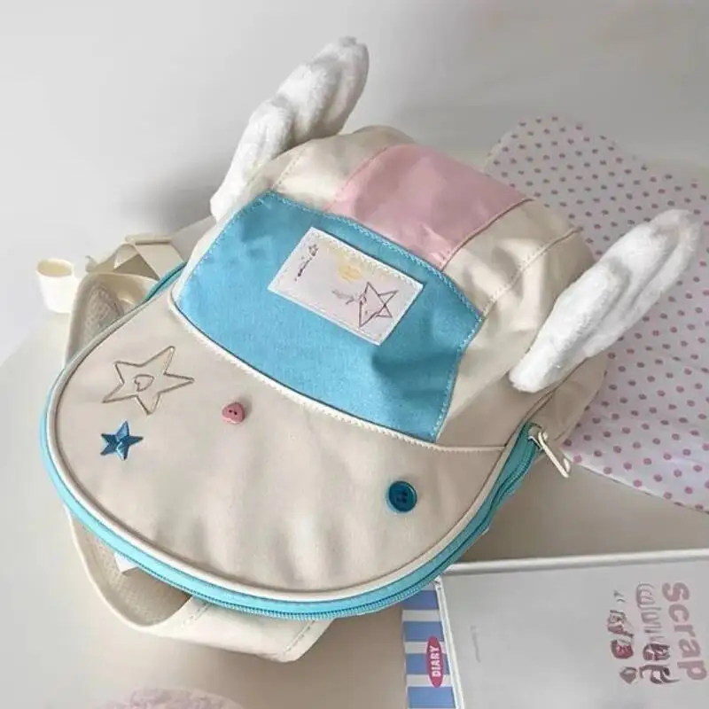 Contrast Color Plaid Kawaii Star Embroidery Backpack Haruku All Match Women Schoolbags New Casual Student Preppy Backpacks Y2k