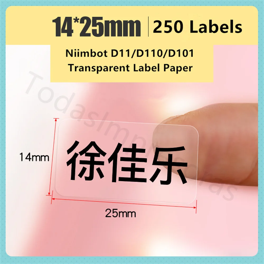 Niimbot D101 D11 D110 Transparent Label Printing Paper Adhesive Name Tag Sticker Books Stationery Marking Labels Etiquetas Papel