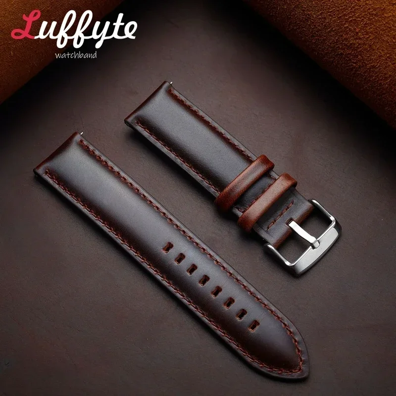 

Quick Release Retro Replacement Wristband 20mm 22mm Black Blue Brown Wristwatch Strap Men Women Sport Leather Watch Band