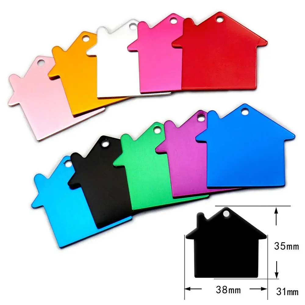 Zufällige Mischung, 100 Stück, blanko, Aluminium-ID-Tag, personalisierbar, für Hunde und Katzen, Namensschilder, individueller Anhänger, gravierbares Ornament-Zubehör