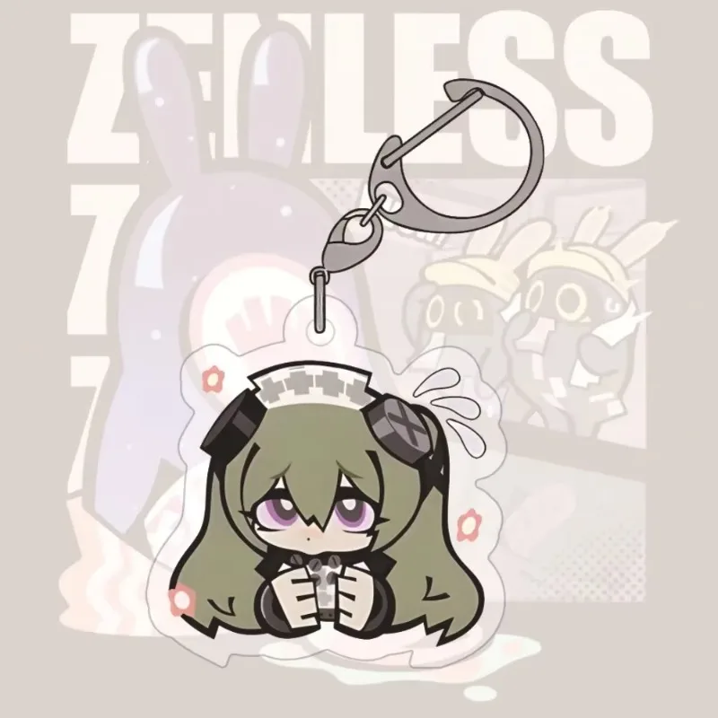 Game Absolute Zero Wise Belle Anby Demara Figures Acrylic Key Chain Keychains for Fans Jewelry Christmas Gift Accessories