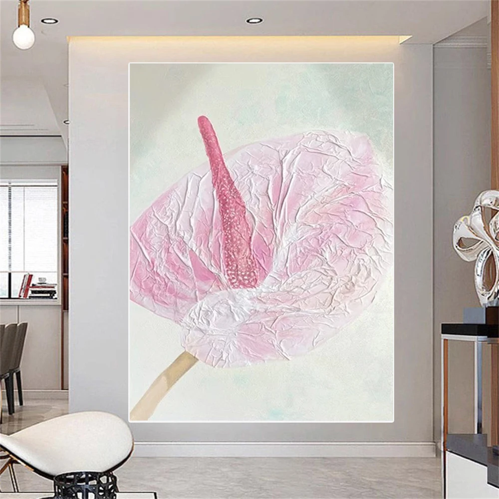 

manual Abstract Oil Painting 3d Art knife petals Flower Art Wall Watercolour Decor Canvas Painting Cuadros For Living Room Decor