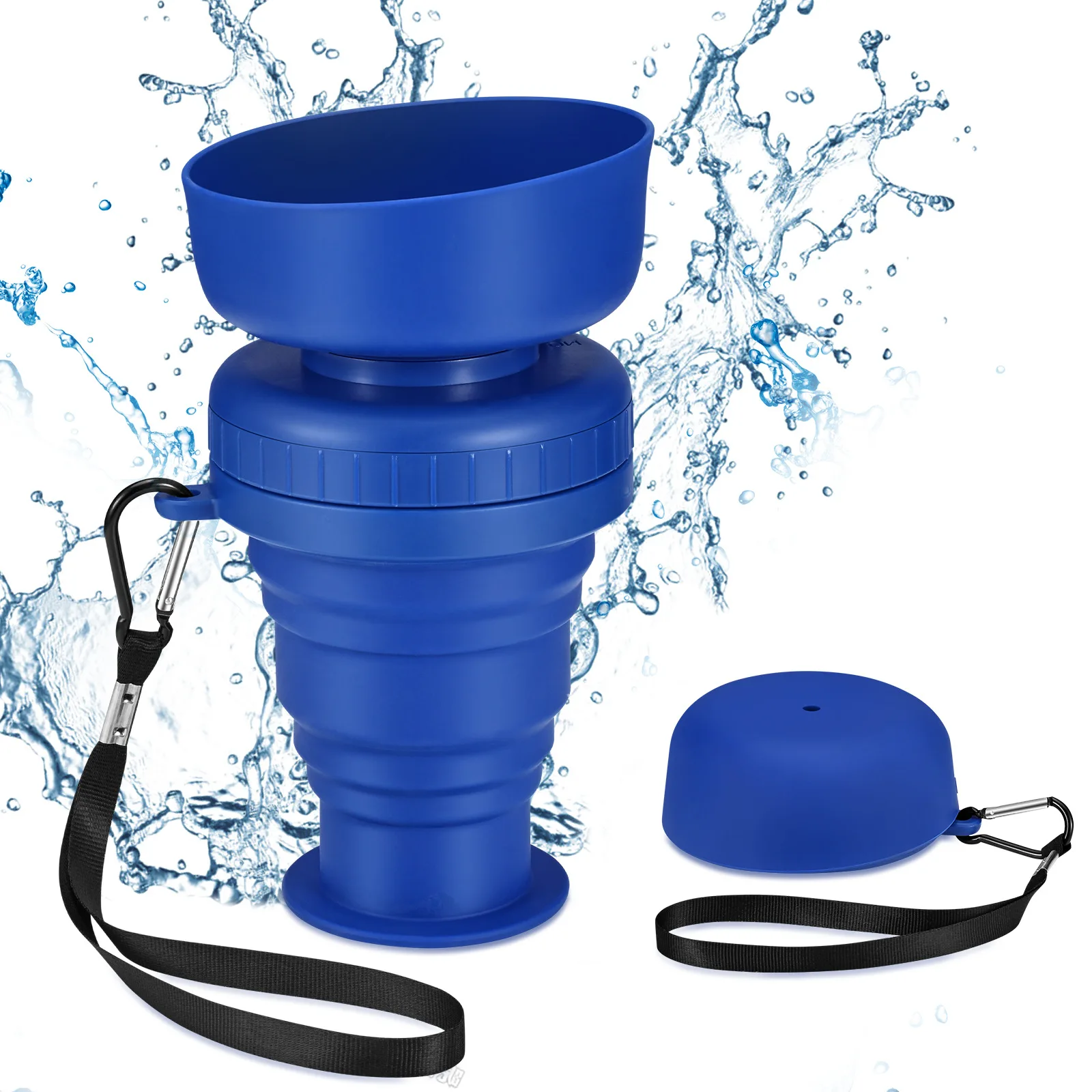 500ML Hunde-Wasserflasche mit Faltbarem Auslaufsicherem Trinknapf, Tragbarer Futter- und Wasserspender mit Großer Kapazität für Haustiere, Outdoor-Trinknapf
