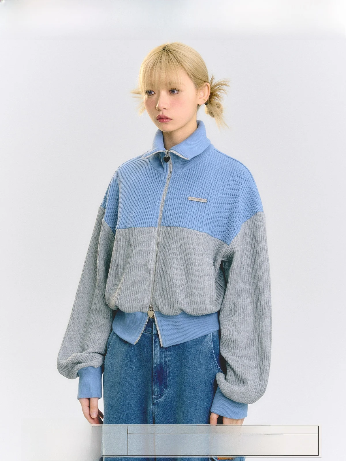 

Худи WhyBerry Spring 2023, двухцветное, спортивное, повседневное, с дизайном «Синий морской автобус», из смесового хлопка и полиэстера, свободного кроя, удлиненное