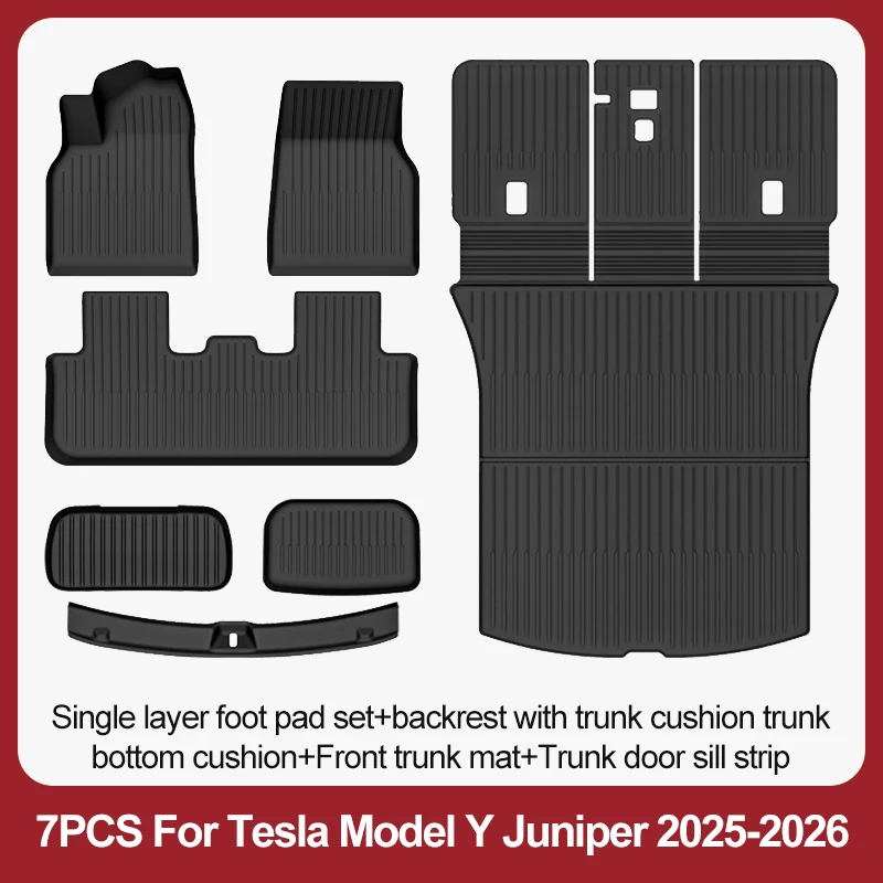 BYTON Voor Tesla Model Y Juniper 2025-2026 Premium/Performance TPE Vloermatten Bagagebak Automatten Slijtvaste Matten Waterdicht