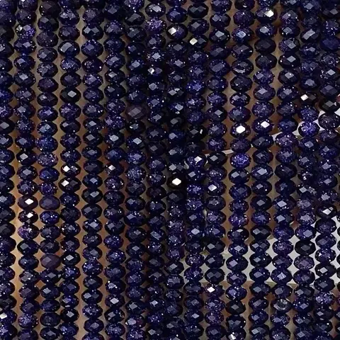 디자인 내추럴 블루 골드 샌드 패싯 비즈 루즈 비즈 쥬얼리 제작 DIY 팔찌 목걸이 38cm 여성용 도매 제조업체