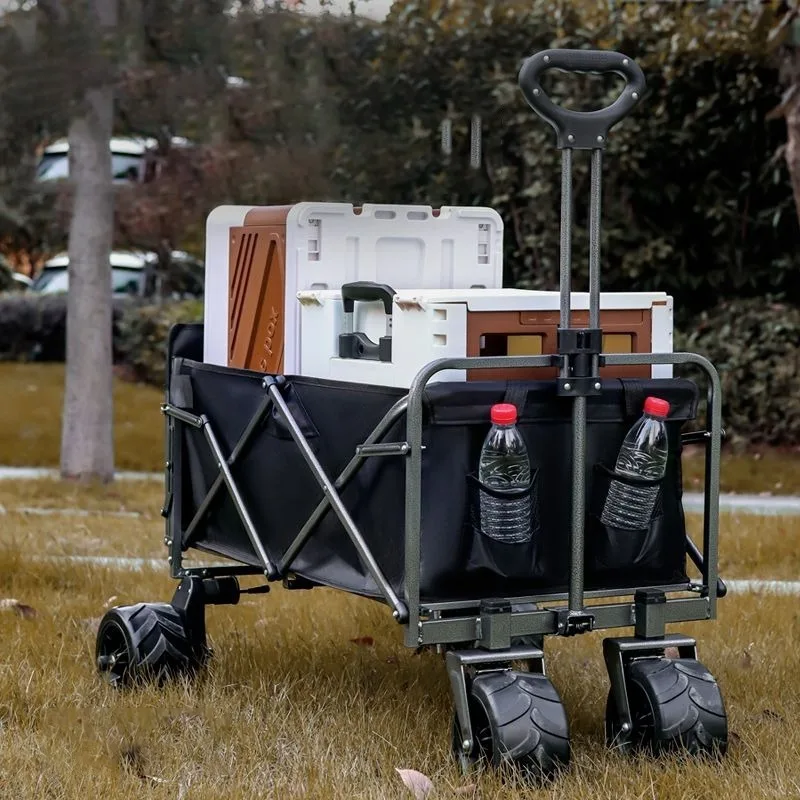 

Outdoor Electric Camping Trolley Stable Folding Large Capacity Durable Hiking Trolley Sundries Transport Camping Equipment