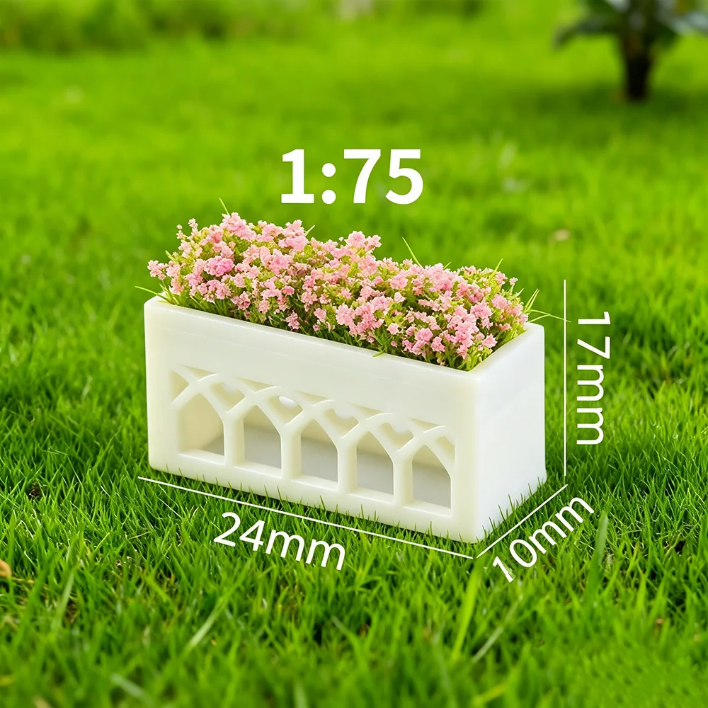 1:75 Maßstab Mini-Blumenkasten-Modell Simuliertes Blumenbeet Grasbüschel für Architektur-Sandtisch Gartenszenen-Materialien – Detail 6