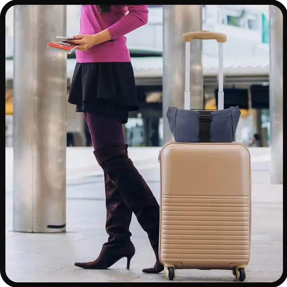 حزام أمتعة مرن قابل للتعديل، حزام متعدد الاستخدامات وقابل لإعادة الاستخدام، ملحقات حقيبة السفر البسيطة، حبل ربط للحمل على الحقيبة #2