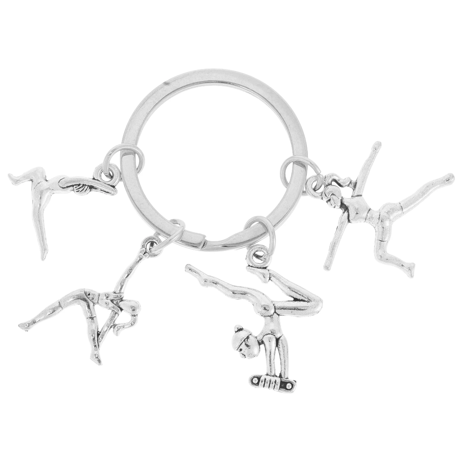 

Gymnastics Keychain Charms Sports Cute Accessories Zinc Alloy Funny Holder for Keys