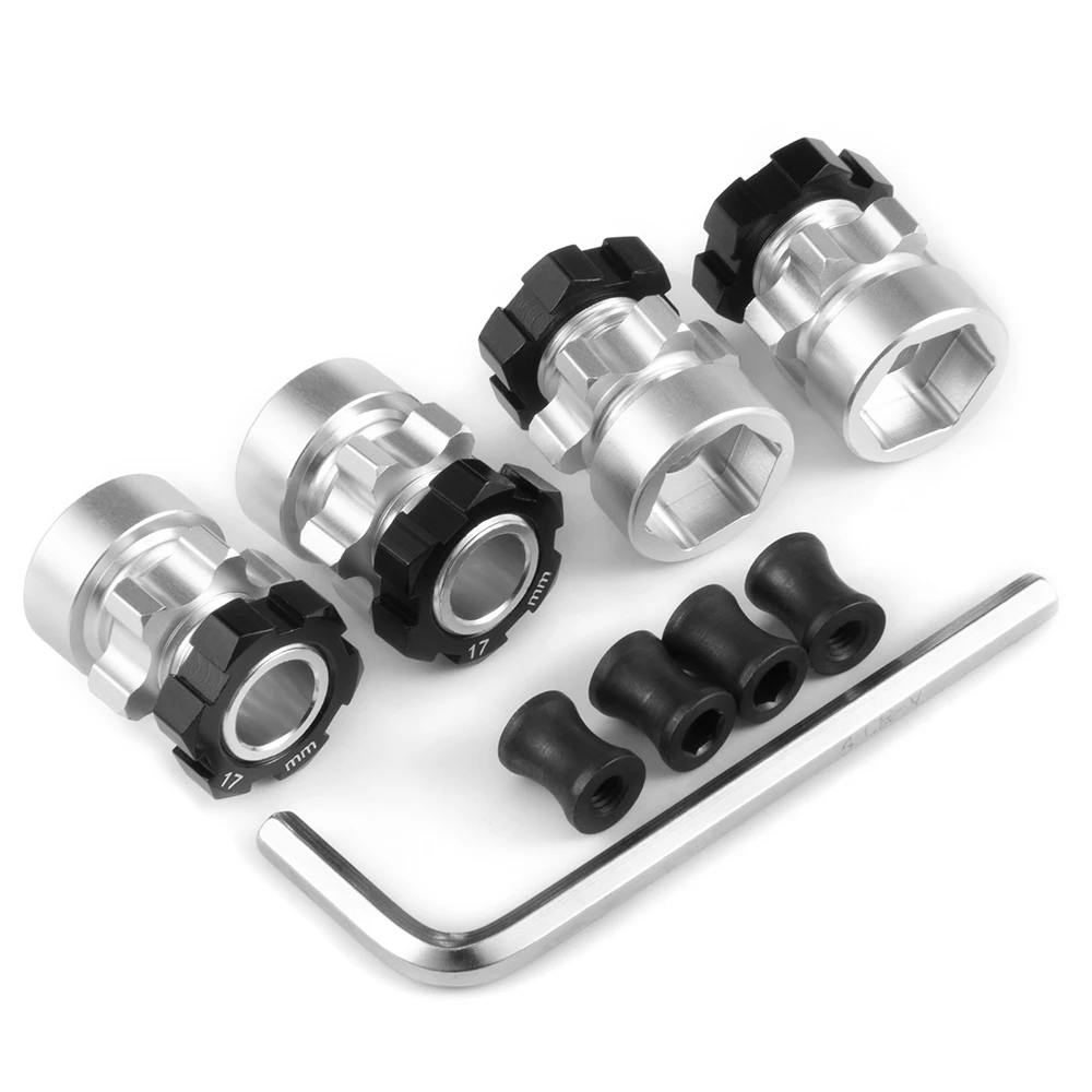 AXSPEED 4 szt. Aluminium 12mm do 17mm przedłużony Adapter 12mm piasty z napędem sześciokątnym do 1/10 Slash 4x4 RC akcesoria samochodowe