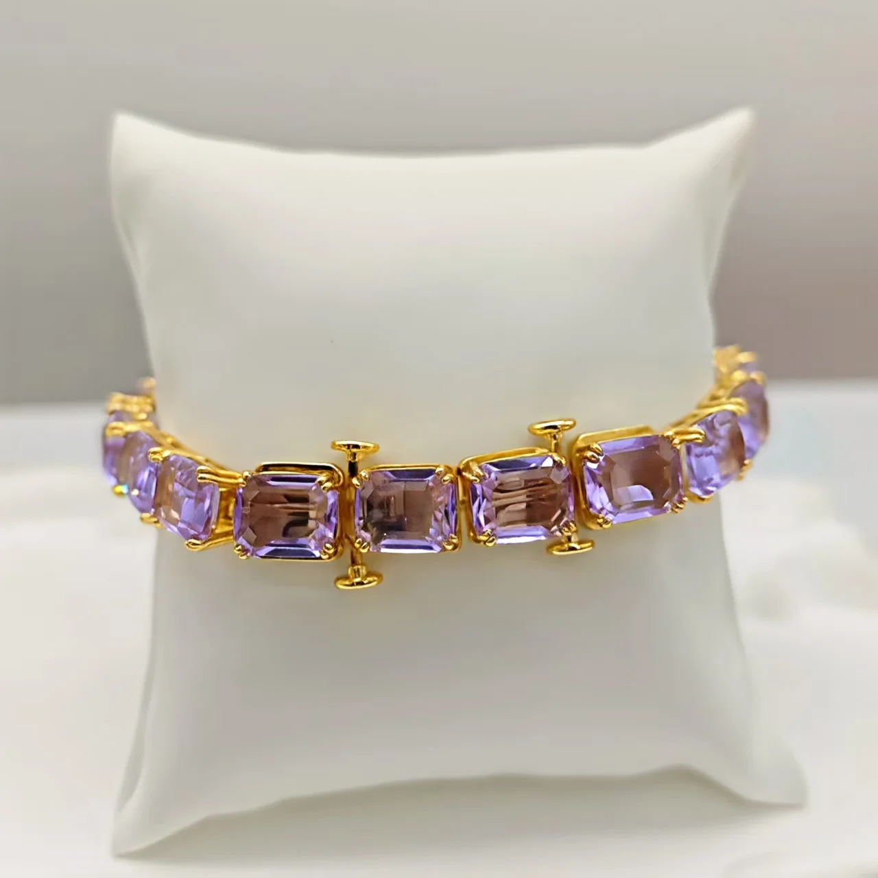 

New gold amethyst pendant octagonal sugar bracelet