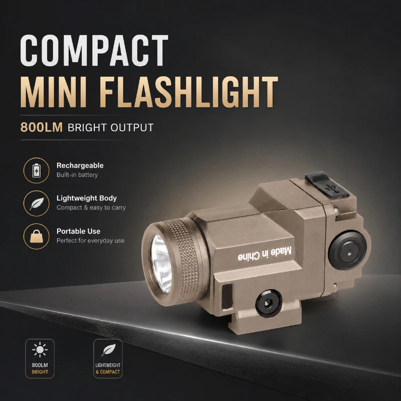 Portable Small Mount‑on Illumination Torch 800LM Output Steady Flashing Dual Mode Wear‑Proof Outdoor Lamp